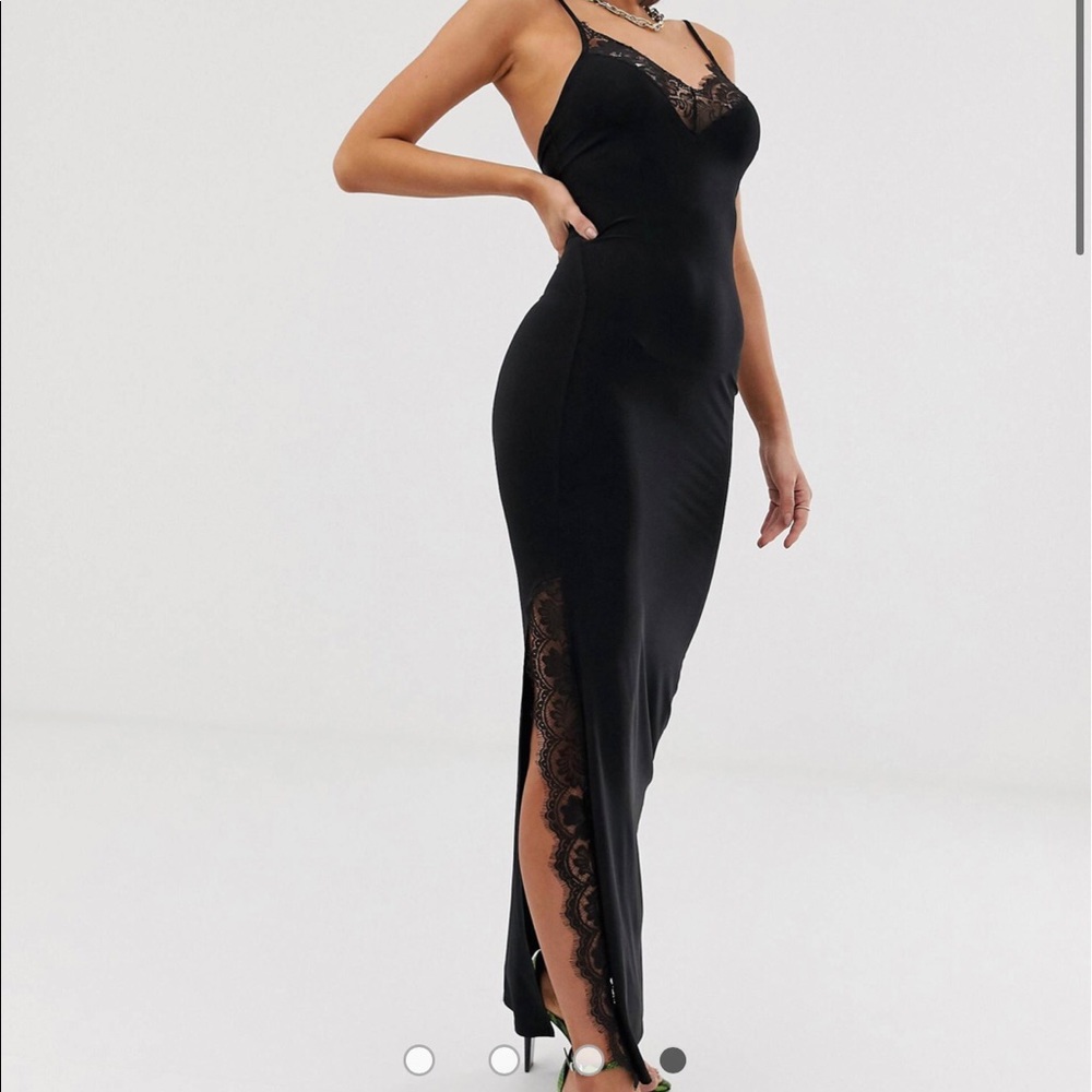Black sexy cami maxi dress